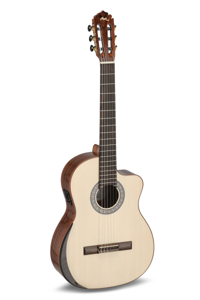 Manuel Rodriguez ACADEMIA Serie Santos Pavo Real, Fichte massiv / Santos Palisander, Cutaway Pickup, Made in Europe